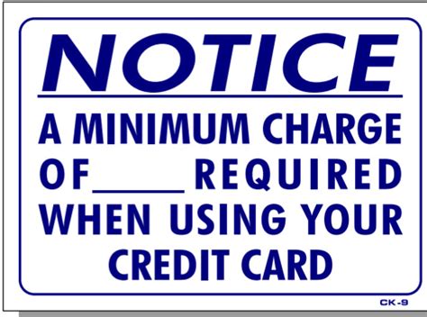 Printable Credit Card Fee Sign